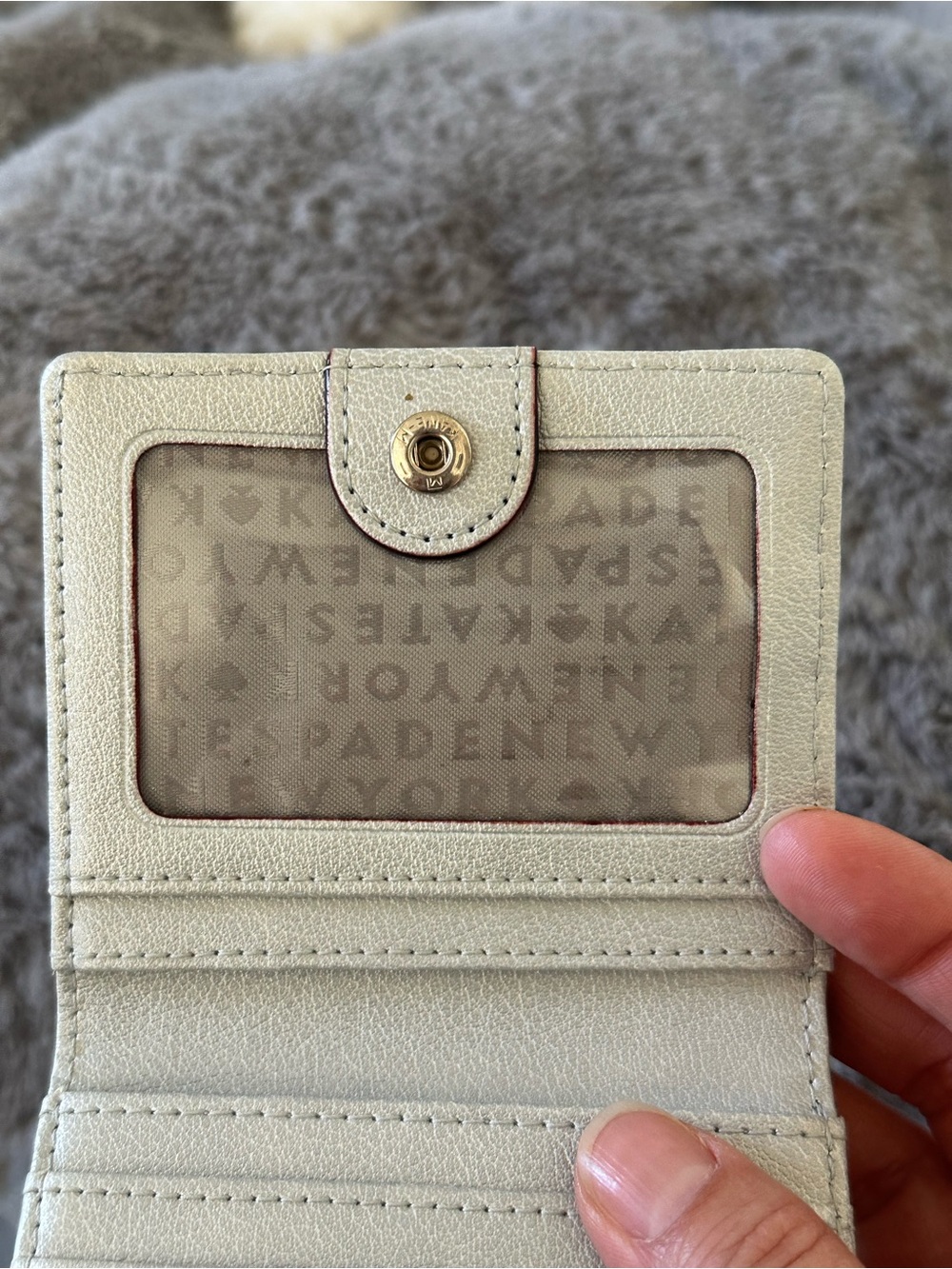 kate spade silver glitter compact slim bi-fold wallet with coin purse - Picture 7 of 12